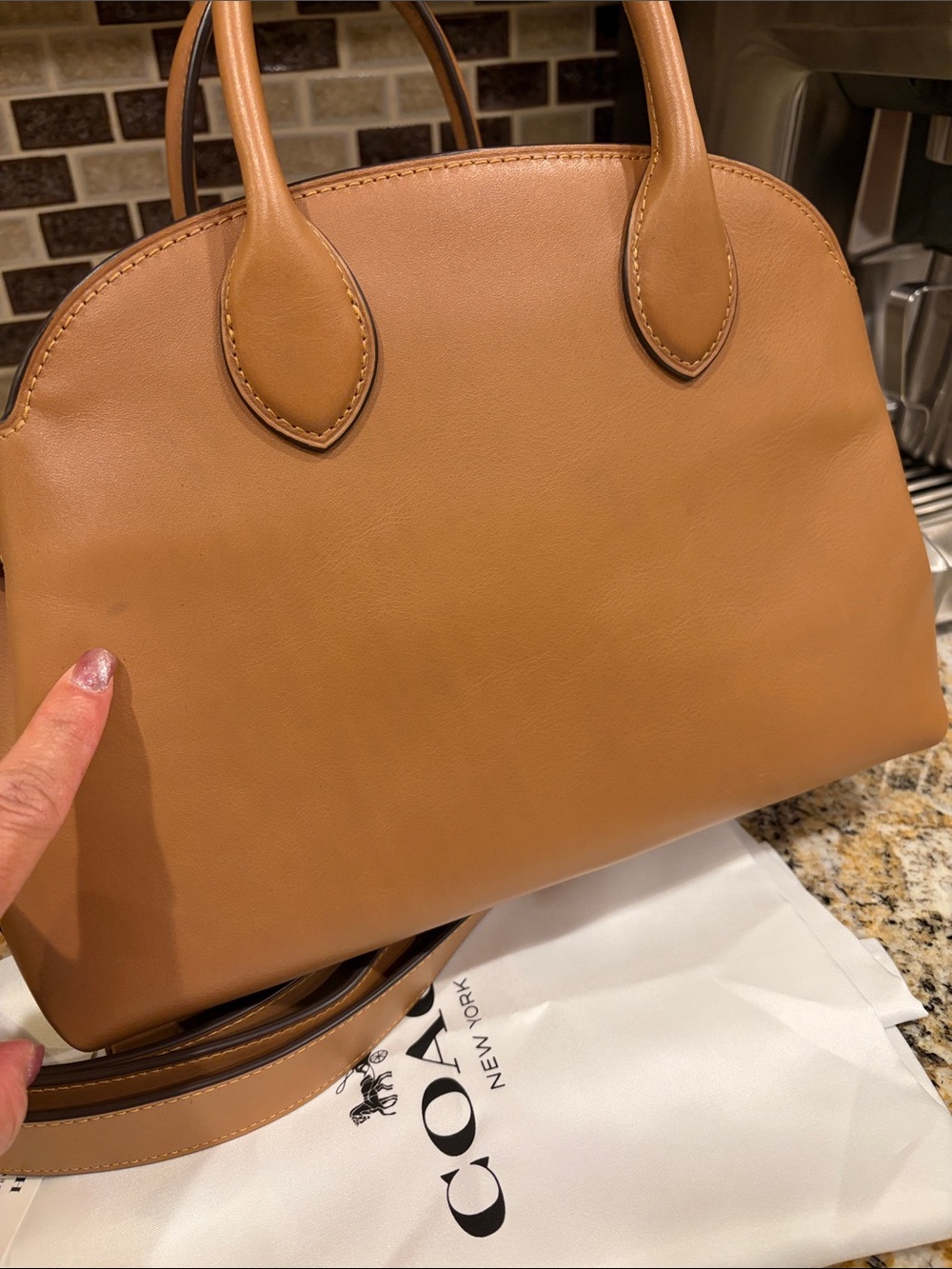 Coach EMPIRE 28 HONEY BROWN soft Leather Satchel - Picture 10 of 17